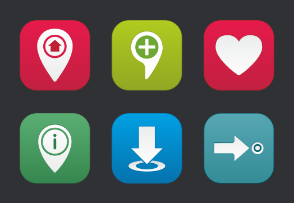 Mobile app UI set: navigation, biometry