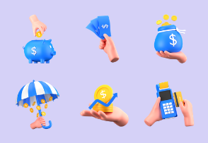 Picka : Finance Hand Gesture 3D