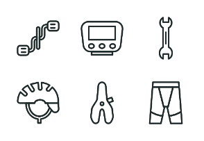Set of Bicycle parts and accessories