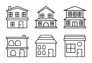Set of Line Houses