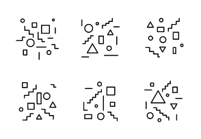 Set of pattern vector line icons.