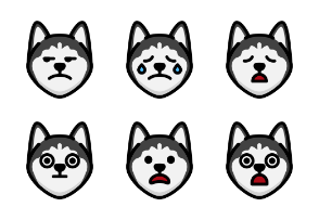 Siberian husky Emoticons