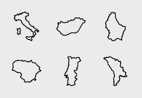 Sketched Country Maps of Europe