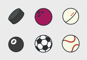 Sports Balls Filled Outline