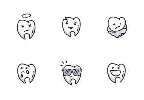 Teeth happy characters