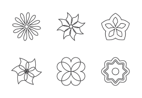 Garden Flowers w/ Gray Stroke Icons