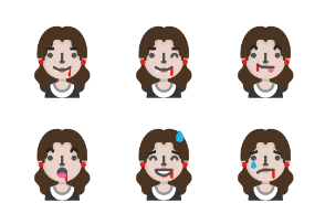 Vampire F emoji faces