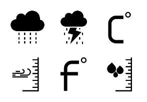 Weather and Cloud - Glyph